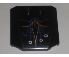 Wedge 4 x 4 x 2/3 Triple Curved with Purple and Gold Geometric Lines and Bullet Holes Pattern (Sticker) - Set 5984