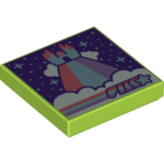 Tile 2 x 2 with BeatBit Album Cover - Castle on Rainbow and Clouds Pattern