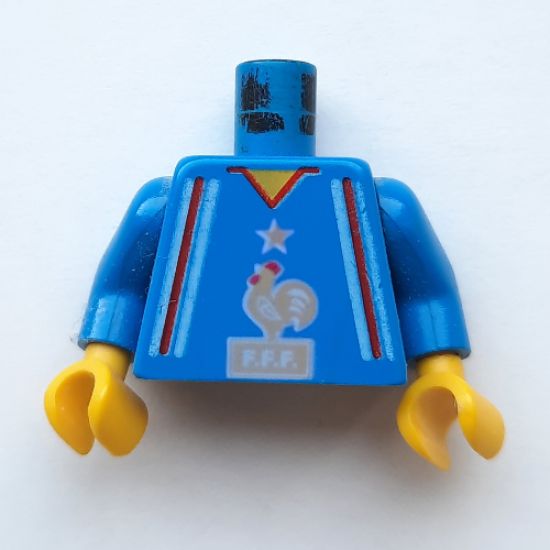 Torso Soccer French Team with Rooster Logo Pattern / Blue Arms / Yellow Hands