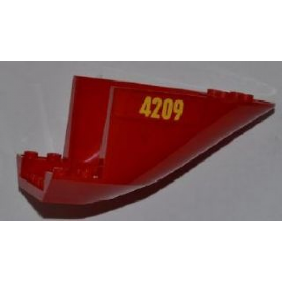 Aircraft Fuselage Curved Aft Section 6 x 10 Bottom with Yellow '4209' Pattern on Both Sides (Stickers) - Set 4209