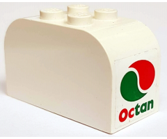 Slope, Curved 4 x 2 x 2 Double with Four Studs with Octan Logo Pattern on both ends (Stickers) - Sets 2532 / 2718