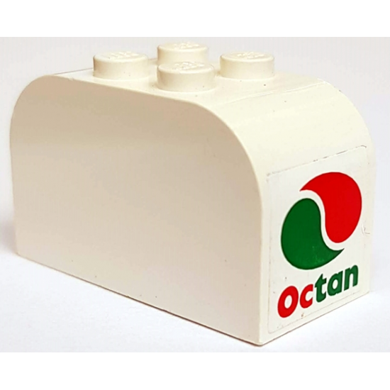 Slope, Curved 4 x 2 x 2 Double with Four Studs with Octan Logo Pattern on both ends (Stickers) - Sets 2532 / 2718