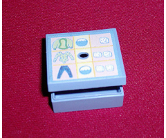 Container Box 3.5 x 3.5 x 1.3 with Hinged Lid with Laundry Instructions Pattern (Sticker) - Set 3202