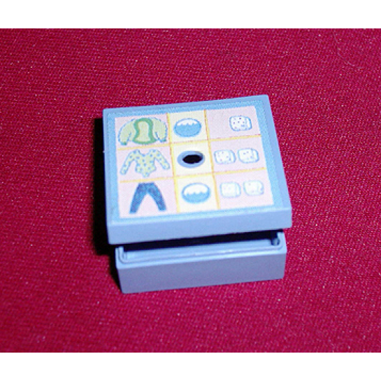 Container Box 3.5 x 3.5 x 1.3 with Hinged Lid with Laundry Instructions Pattern (Sticker) - Set 3202