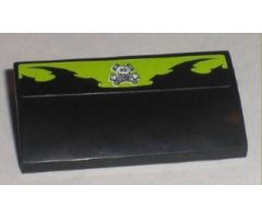 Slope, Curved 2 x 4 x 2/3 with Bottom Tubes with Pistons Skull Logo Pattern (Sticker) - Set 8211