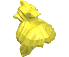 Minifigure, Hair Female Messy with Swept-up Ponytail, Side Bangs and Clip