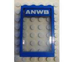 Window 1 x 4 x 5 with Fixed Glass and White 'ANWB' on Blue Pattern (Sticker) - Set 1590-2