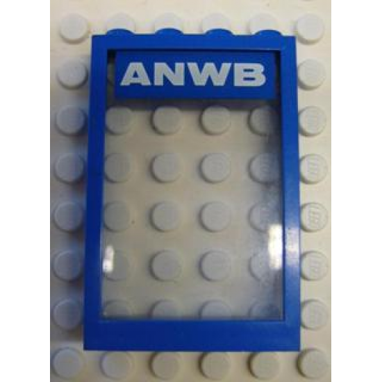 Window 1 x 4 x 5 with Fixed Glass and White 'ANWB' on Blue Pattern (Sticker) - Set 1590-2