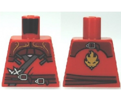 Torso Ninjago Wrap with Shoulder Armor and Belt, Gold Lion on Back Pattern