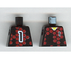 Torso Soccer Goalie Red Hexagons and No. 1 Front and Back Pattern