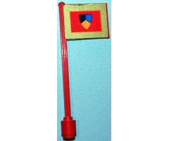Flag on Flagpole, Straight with Knight's Tournament Pattern (Sticker) - Sets 383-2 / 6083-1