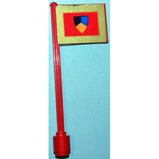 Flag on Flagpole, Straight with Knight's Tournament Pattern (Sticker) - Sets 383-2 / 6083-1