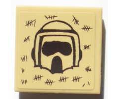 Tile, Modified 2 x 2 Inverted with SW Scout Trooper Helmet and Tally Marks Pattern (Sticker) - Set 10236