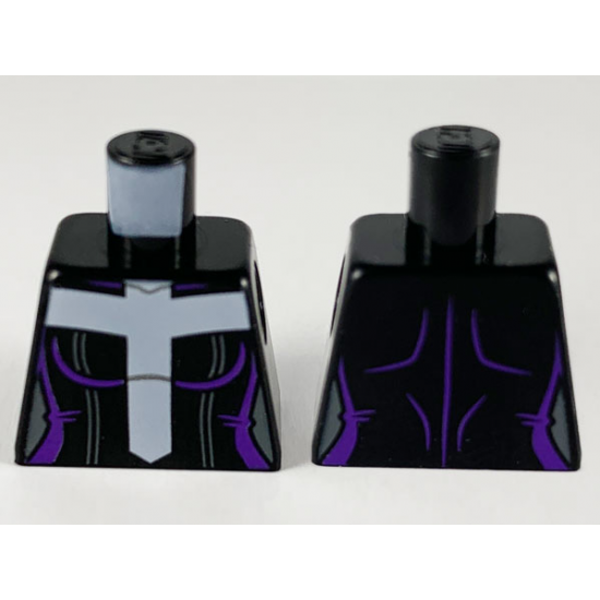 Torso Female, Large White Cross, Dark Purple Trim Pattern