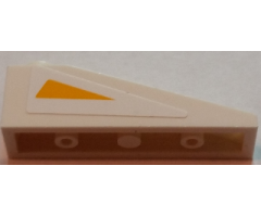 Slope 18 4 x 1 with Bright Light Orange Triangle on White Background Pattern Model Right Side (Sticker) - Set 75021