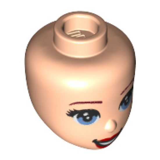 Mini Doll, Head Friends with Reddish Brown Eyebrows, Light Blue Eyes, Red Lips and Open Mouth Pattern (Ariel)