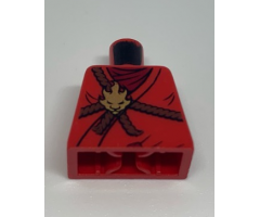 Torso Ninjago Brown Rope, Gold Medallion and Dark Red Undershirt Pattern