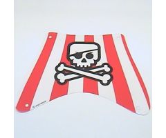 Cloth Sail 27 x 22 Top with Red Stripes, Skull with Eyepatch and Crossbones Pattern