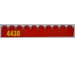 Brick 1 x 10 with Yellow '4430' Pattern Left (Sticker) - Set 4430