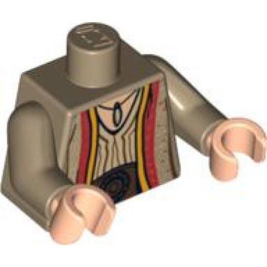 Torso Arabian Robe with Pendant and Patches Pattern / Dark Tan Arms / Light Nougat Hands