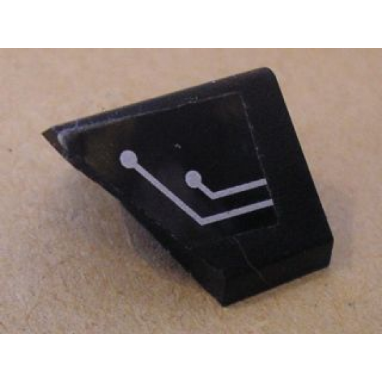 Slope 45 2 x 1 Double / Inverted with Silver Circuitry 2 Lines Pattern Model Left Side (Sticker) - Set 7702/7703