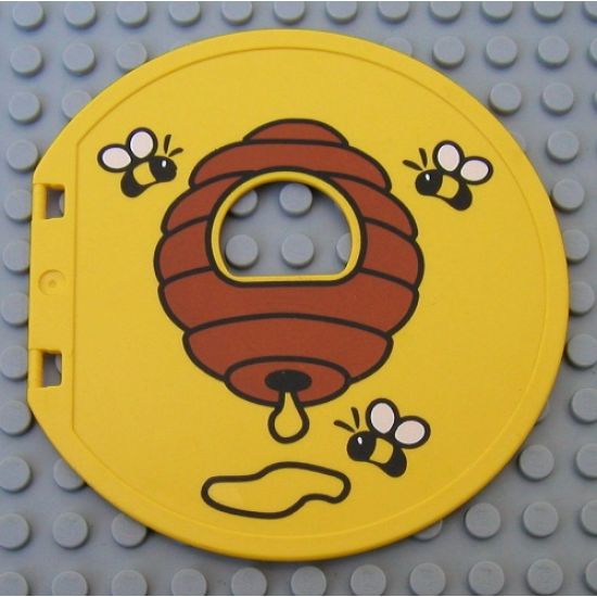 Duplo Ball Tube Exit Door with Bees and Hive Pattern