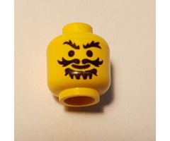 Minifigure, Head Moustache Wavy, Goatee and Bushy Eyebrows Pattern - Blocked Open Stud