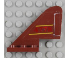 Tail with Rounded Top, Yellow Lines, Red '4778' and White Flap Pattern on Both Sides Pattern (Stickers) - Set 4778