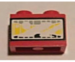 Brick 1 x 2 with Headlight Yellow Pattern (Sticker) - Set 8858-1