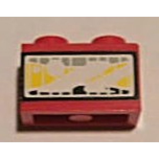 Brick 1 x 2 with Headlight Yellow Pattern (Sticker) - Set 8858-1