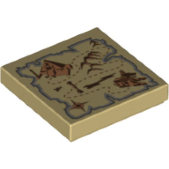 Tile 2 x 2 with Map Pyramid and Sphinx Pattern