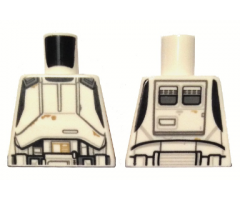 Torso SW Armor Hovertank Pilot with Black and Dark Gray Lines and Dark Tan Dirt Spots Pattern