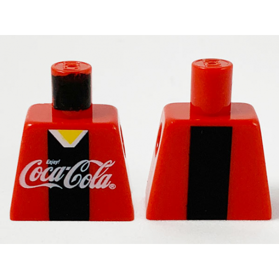 Torso Coca-Cola Logo with V-Neck Shirt and Black Stripe Pattern
