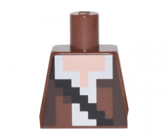 Torso Pixelated Reddish Brown and Dark Brown Vest over White Shirt and Black Strap Pattern