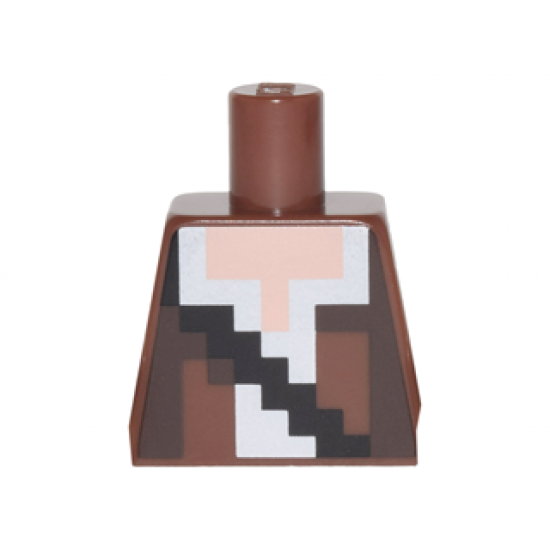 Torso Pixelated Reddish Brown and Dark Brown Vest over White Shirt and Black Strap Pattern