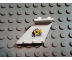 Tail 4 x 2 x 2 with Yellow Submarine on Blue Triangle Pattern on Left Side (Sticker) - Set 6441