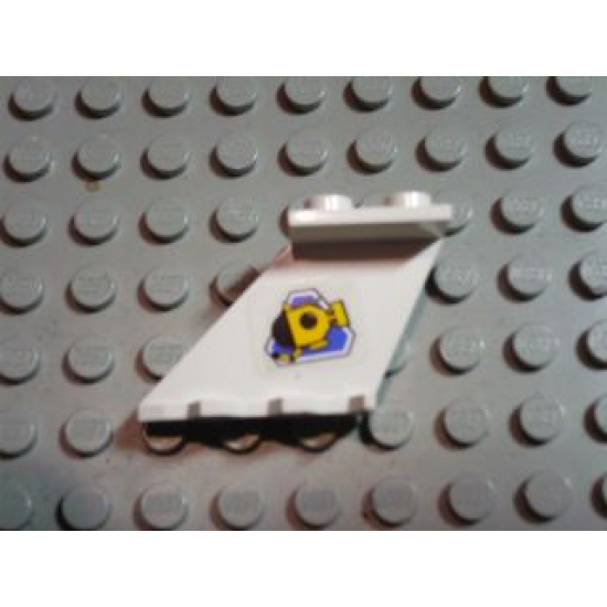 Tail 4 x 2 x 2 with Yellow Submarine on Blue Triangle Pattern on Left Side (Sticker) - Set 6441