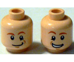 Minifigure, Head Dual Sided HP Fred / George Weasley Closed Mouth / Open Mouth Smile Pattern - Blocked Open Stud