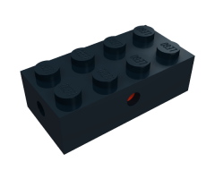 Brick, Modified 2 x 4 with Wheels Holder, Trans-Clear Bottom