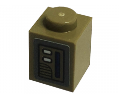Brick 1 x 1 with Dark Tan Door Switches Pattern (Sticker) - Set 75290