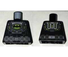 Torso Batman Logo in Lime Oval with Body Armor and Silver Belt Pattern