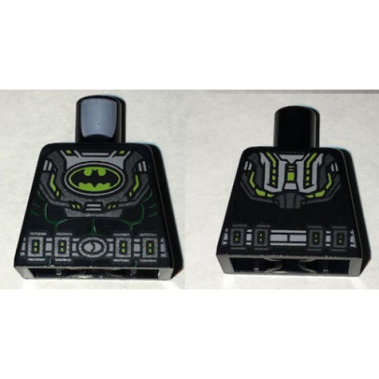Torso Batman Logo in Lime Oval with Body Armor and Silver Belt Pattern