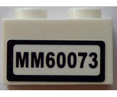 Brick 1 x 2 with 'MM60073' Pattern (Sticker) - Set 60073