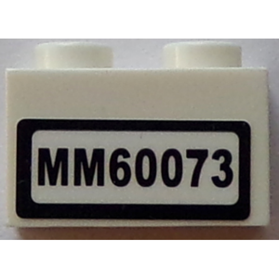 Brick 1 x 2 with 'MM60073' Pattern (Sticker) - Set 60073