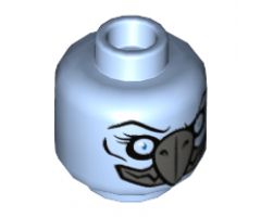 Minifigure, Head Alien Chima Vulture Female with Dark Bluish Gray Beak and Mouth and Light Blue Eyes Pattern (Vultrix) - Hollow Stud
