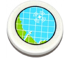 Road Sign 2 x 2 Round with Clip with Green and Medium Azure Map with White Target Pattern (Sticker) - Set 70173
