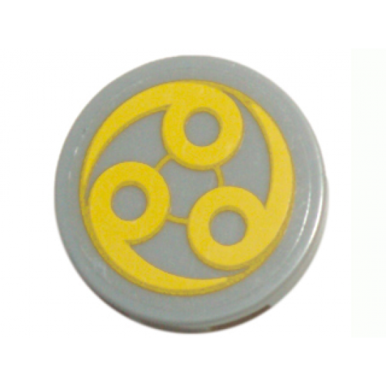 Tile, Round 2 x 2 with Yellow Circles Pattern (Sticker) - Set 7678