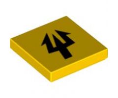 Tile 2 x 2 with Black Trident Pattern (Aquaraiders II Logo)