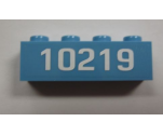 Brick 1 x 4 with White '10219' Pattern (Sticker) - Set 10219