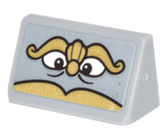 Slope 30 1 x 2 x 2/3 with Stove Face with Gold Eyebrows, Nose and Moustache Pattern (Sticker) - Set 41067